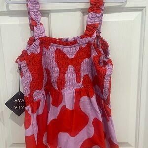 Ava & Viv Red Abstract Dress